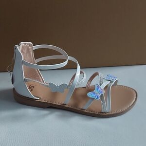 SO White‎ and Blue Butterfly Sandals Size 6